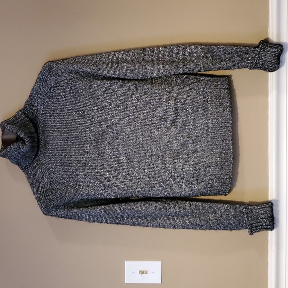 Anthropologie Coretta Metallic Shine Turtleneck Sweater in Black Shimmer Size XS - Picture 3 of 8